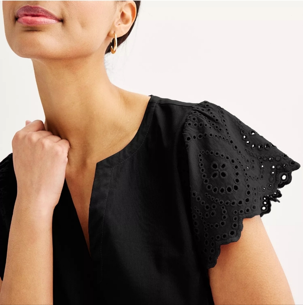 Nine West Black Eyelet Midi Dress - Picture 4 of 7